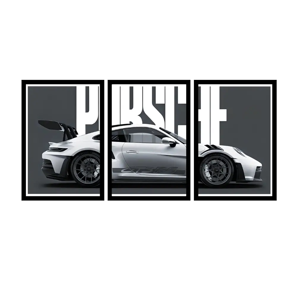 Djane Studio GT3 RS Wall Frame Set | Premium Wall Art for Living Room, Bedroom, Office & Gaming Room | Modern Home Décor | Pack of 3 | Size 15x10 Inch